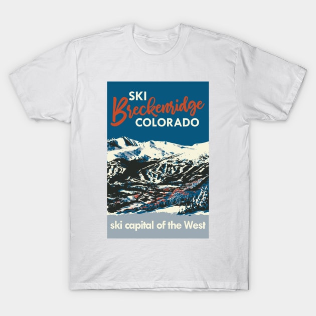 Breckenridge Vintage Ski Poster T-Shirt by ROEDERcraft